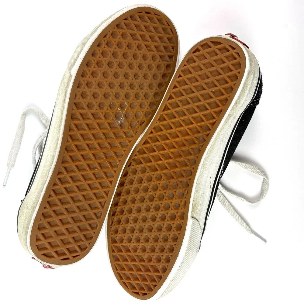 Vans Old Skool Low Top Skate Shoes M 7‎ W 8.5 Black White Canvas Suede - Picture 6 of 16